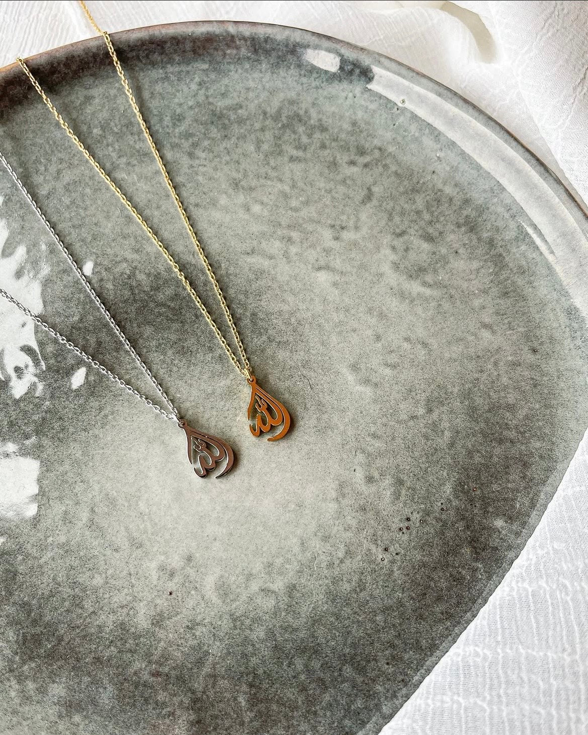 Dainty "Allah" Teardrop Necklace